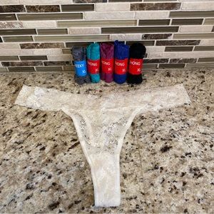 6 Pairs Lace Panties 5 Thong, 1 Cheeky